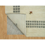 Wester White Hand Knotted Lori Buft Gabbeh and Small Animal Figurines Design Pure Wool Thick and Plush Soft Pile Rug 8'x10'1"