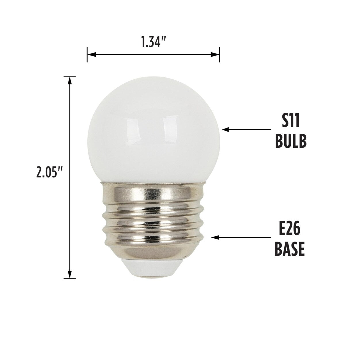 Westinghouse Lighting 1-Watt (10-Watt Equivalent) White S11 LED Light Bulb, Medium Base, 4 Pack - 4-Pack
