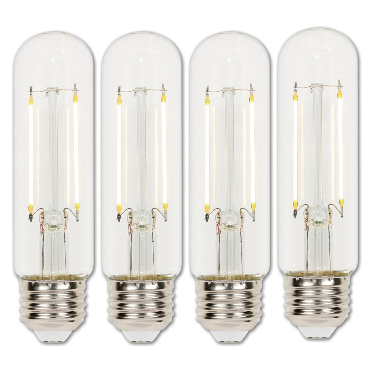Westinghouse Lighting 3.5-Watt (60-Watt Equivalent) Clear T10 Dimmable Filament Light Bulb, 2700K, Medium Base - 4-Pack