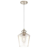 Westinghouse Lighting Ramsey One-Light Indoor Mini Pendant, Brushed Nickel Finish with Clear Glass