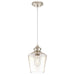 Westinghouse Lighting Ramsey One-Light Indoor Mini Pendant, Brushed Nickel Finish with Clear Glass