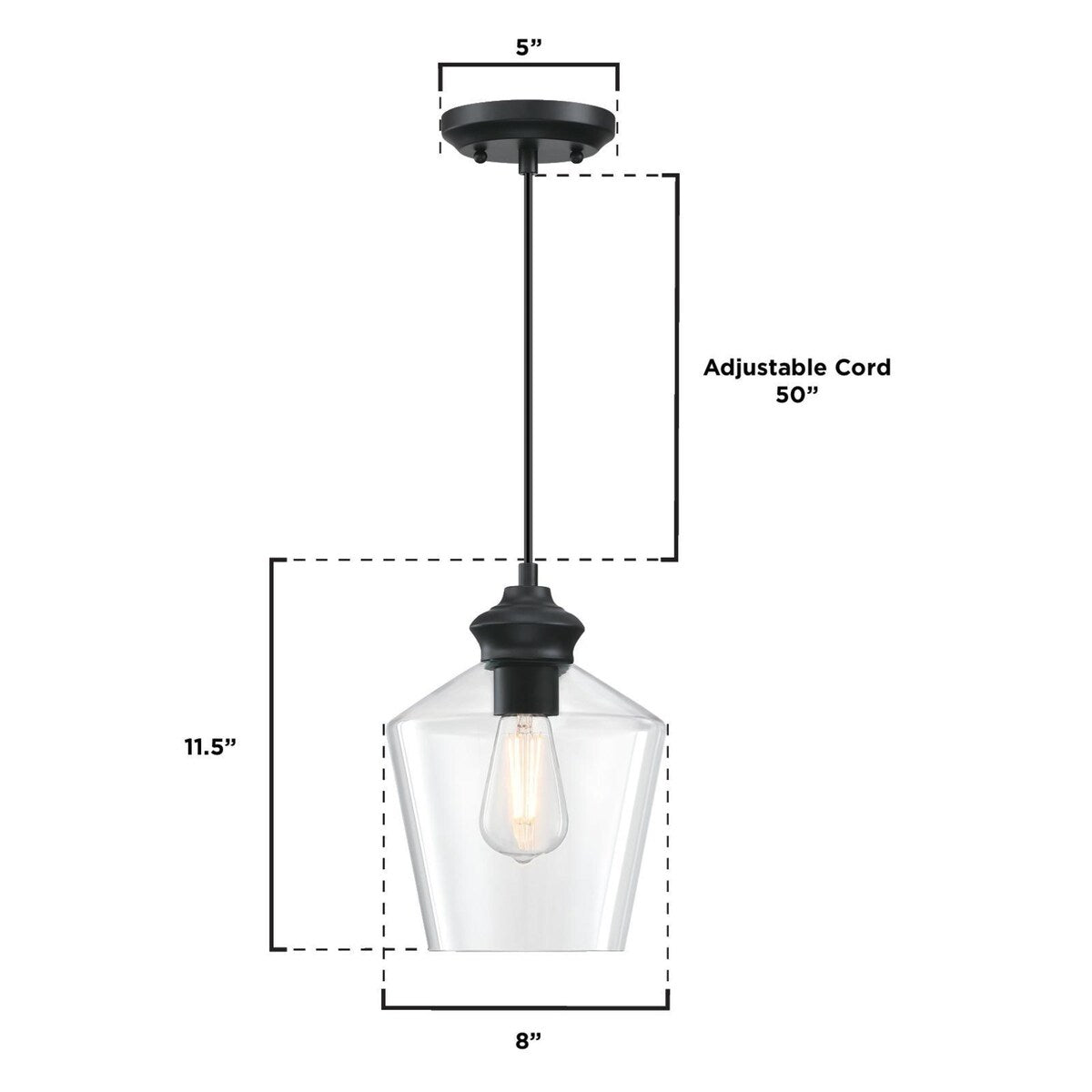 Westinghouse Lighting Ramsey One-Light Indoor Mini Pendant, Brushed Nickel Finish with Clear Glass