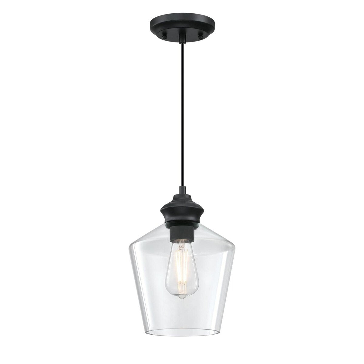 Westinghouse Lighting Ramsey One-Light Indoor Mini Pendant, Brushed Nickel Finish with Clear Glass
