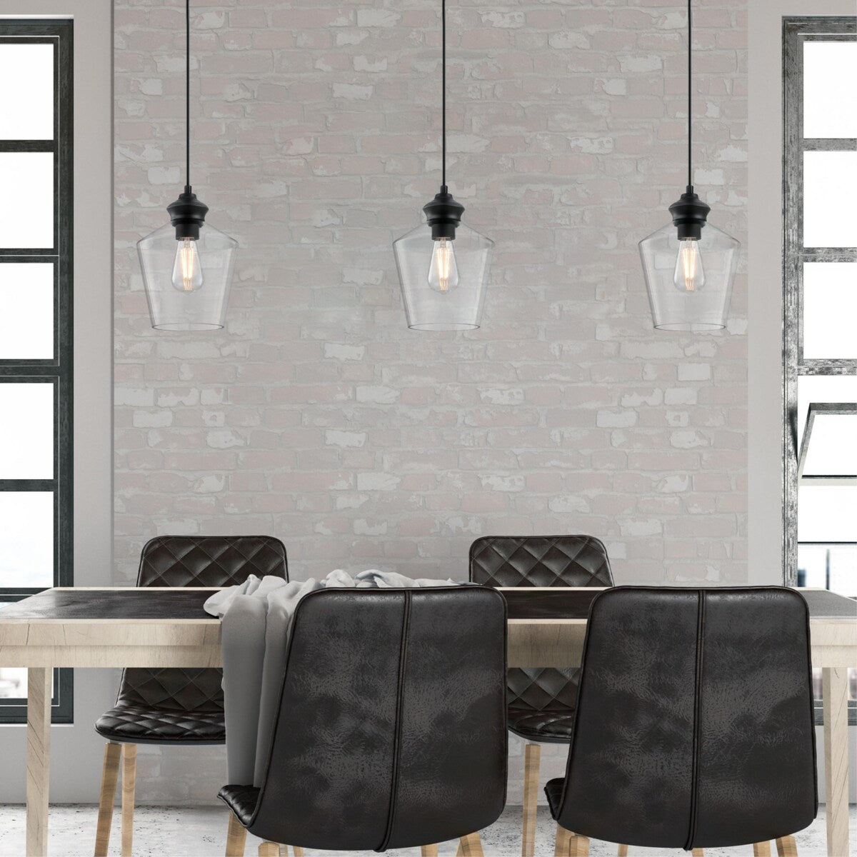 Westinghouse Lighting Ramsey One-Light Indoor Mini Pendant, Brushed Nickel Finish with Clear Glass