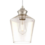 Westinghouse Lighting Ramsey One-Light Indoor Mini Pendant, Brushed Nickel Finish with Clear Glass