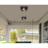 Westinghouse Lighting Wyndham 12-Inch Two-Light Outdoor Flush Mount, Textured Black Finish with Clear Seeded Glass