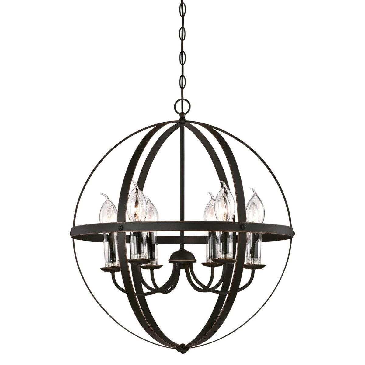 Westinghouse Stella Mira Outdoor Chandelier, Clear Glass Candle Covers