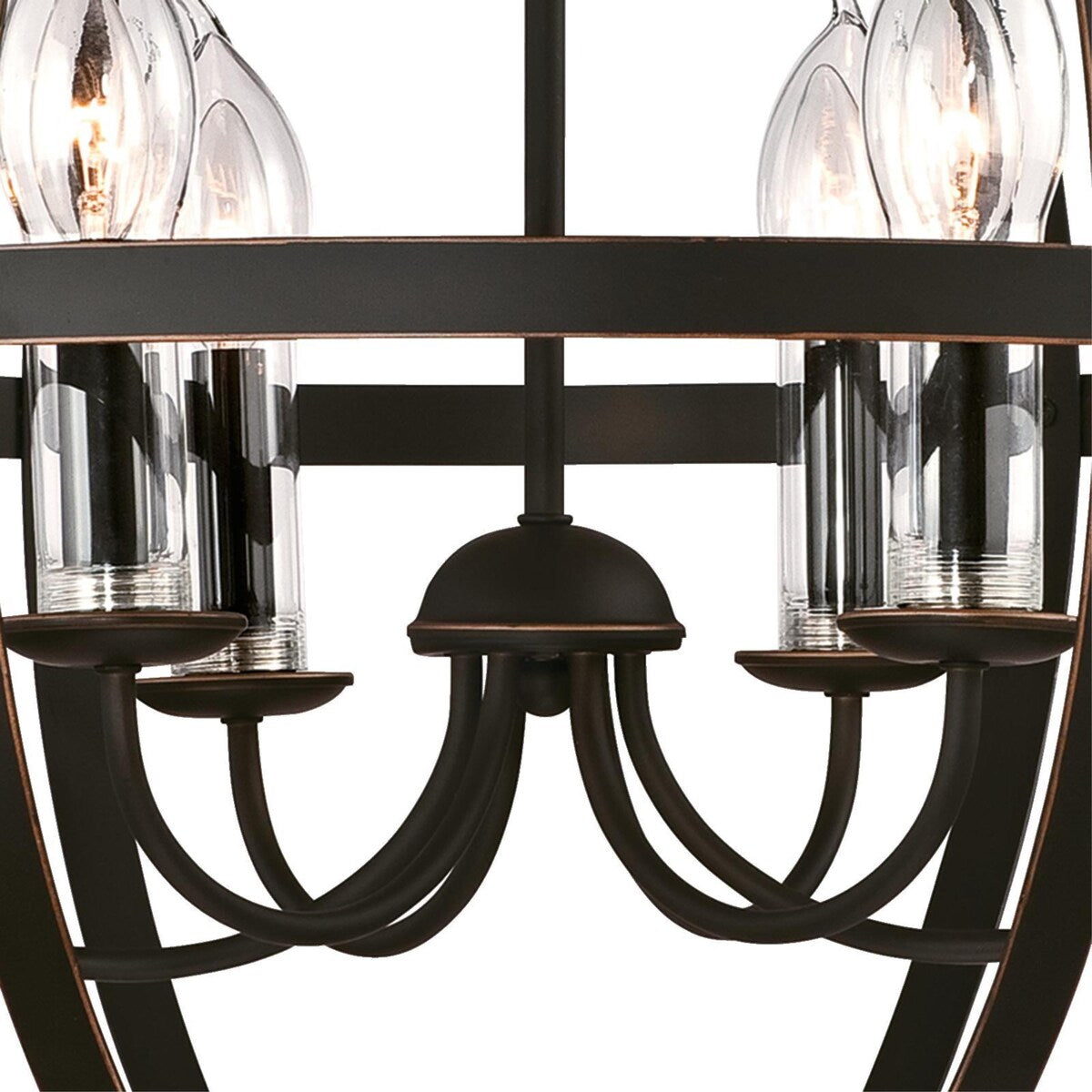 Westinghouse Stella Mira Outdoor Chandelier, Clear Glass Candle Covers