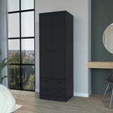 Westminster 2-Door 2-Drawer Armoire with Hanging Rod Black
