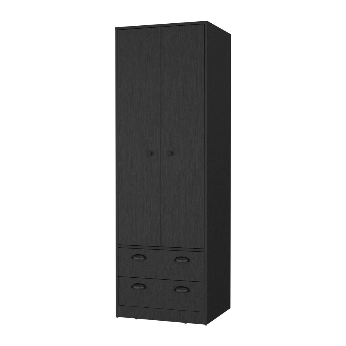 Westminster 2-Door 2-Drawer Armoire with Hanging Rod Black