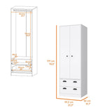 Westminster 2-Door 2-Drawer Armoire with Hanging Rod White