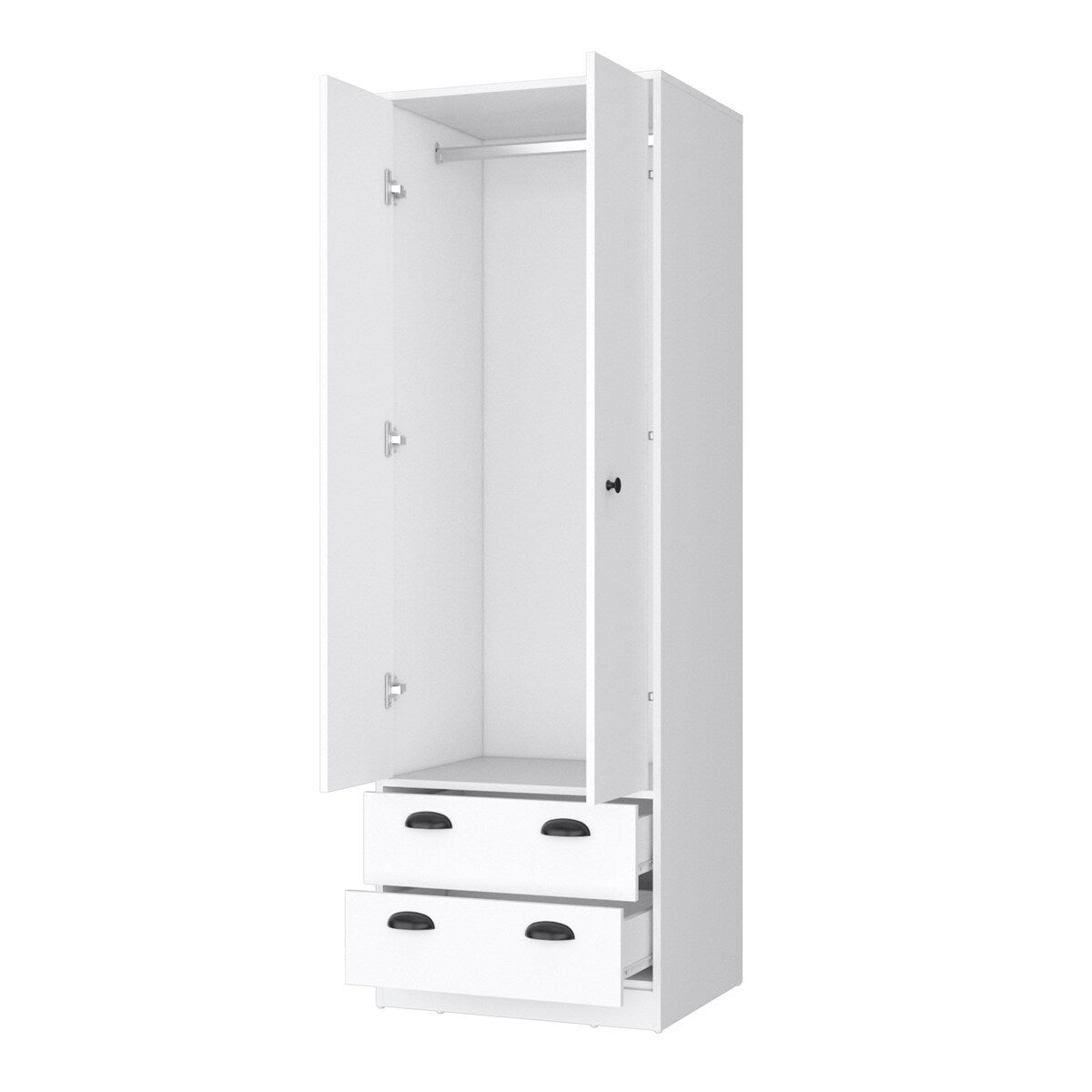 Westminster 2-Door 2-Drawer Armoire with Hanging Rod White