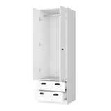 Westminster 2-Door 2-Drawer Armoire with Hanging Rod White