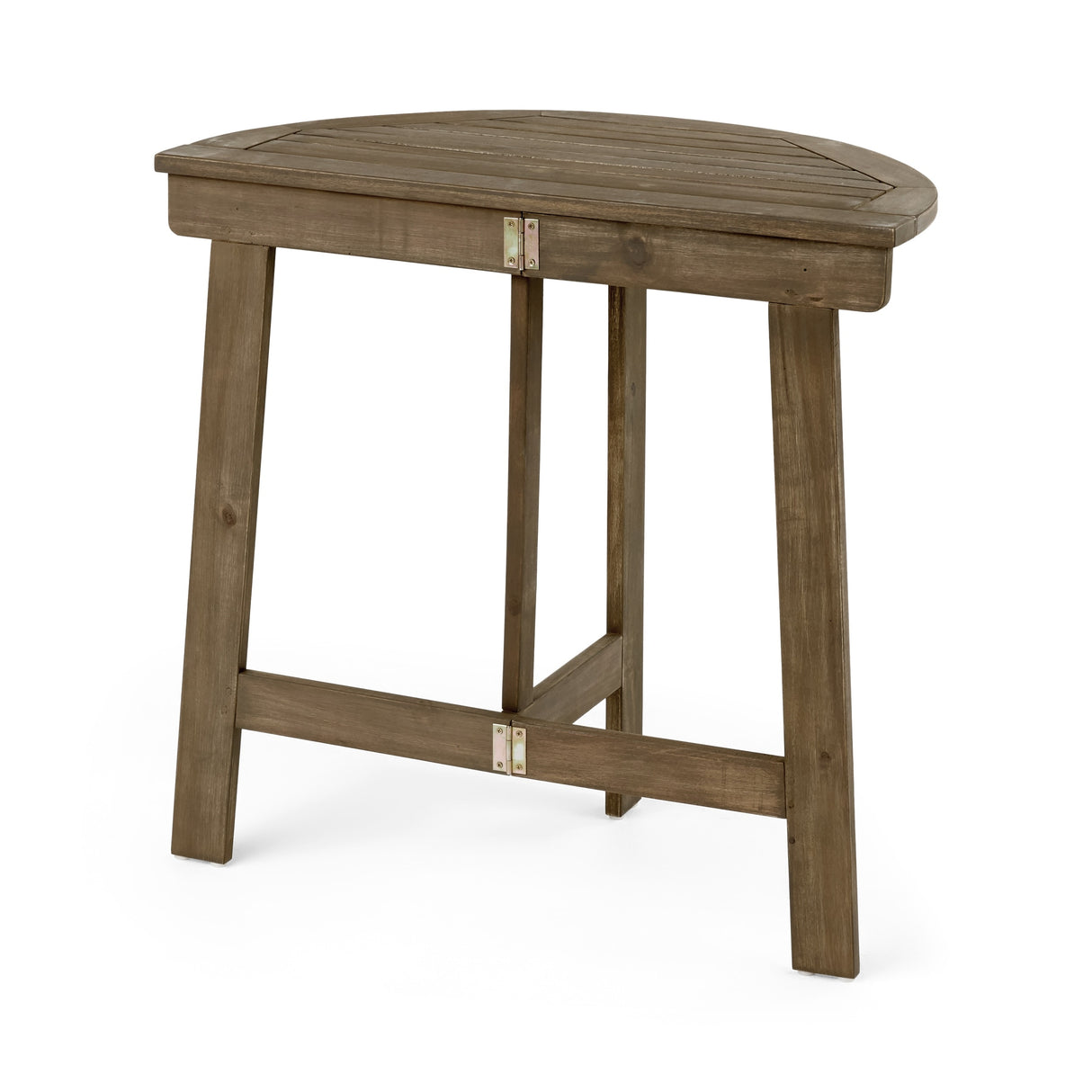 Westmount Outdoor 2 Seater Half-Round Folding Acacia Wood Bistro Table Set by Christopher Knight Home