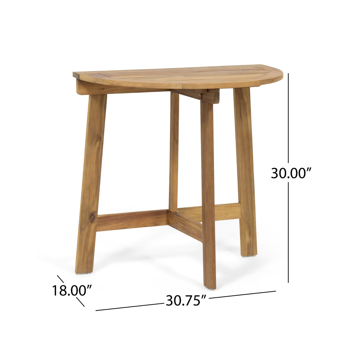 Westmount Outdoor 2 Seater Half-Round Folding Acacia Wood Bistro Table Set by Christopher Knight Home