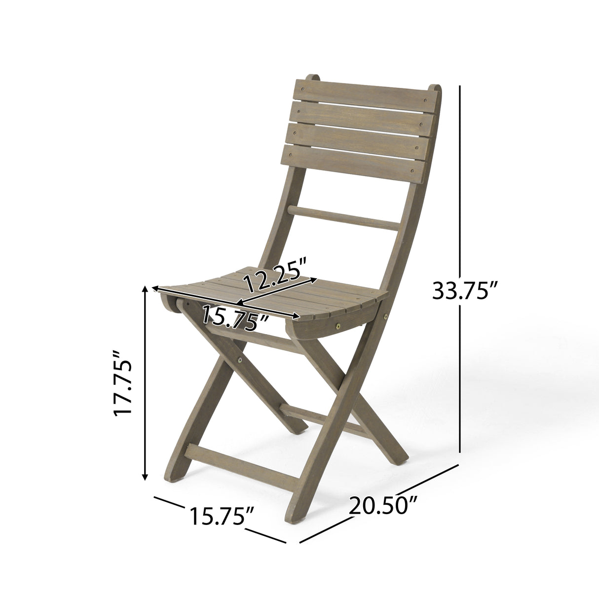Westmount Outdoor 2 Seater Half-Round Folding Acacia Wood Bistro Table Set by Christopher Knight Home