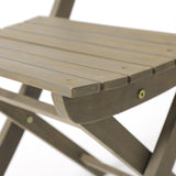 Westmount Outdoor 2 Seater Half-Round Folding Acacia Wood Bistro Table Set by Christopher Knight Home