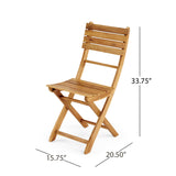 Westmount Outdoor 2 Seater Half-Round Folding Acacia Wood Bistro Table Set by Christopher Knight Home