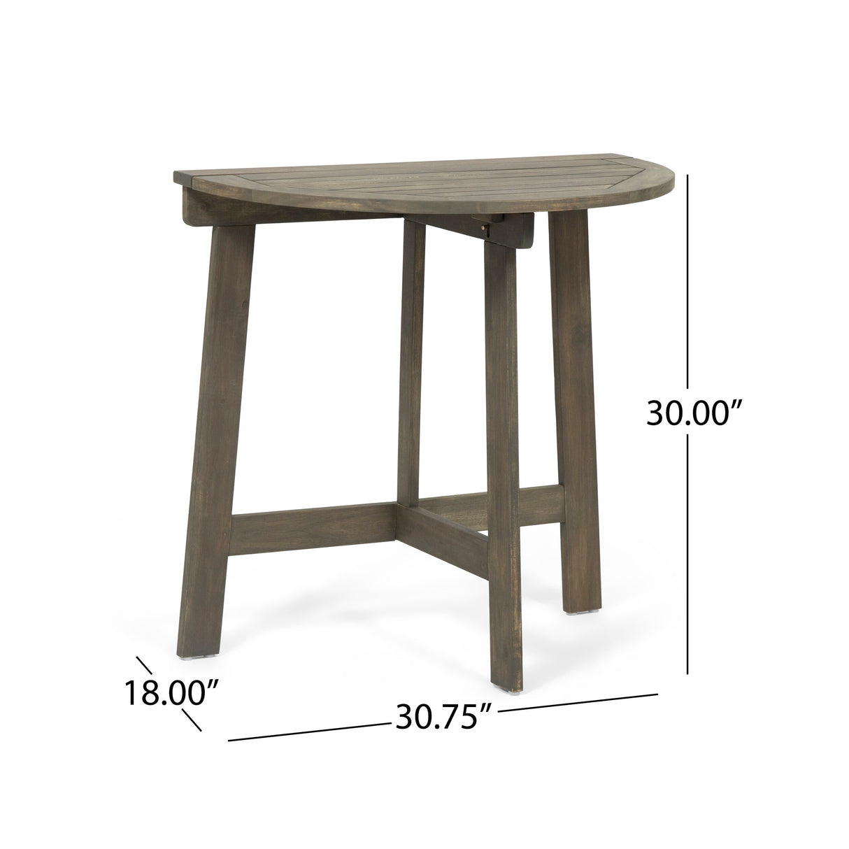 Westmount Outdoor 2 Seater Half-Round Folding Acacia Wood Bistro Table Set by Christopher Knight Home