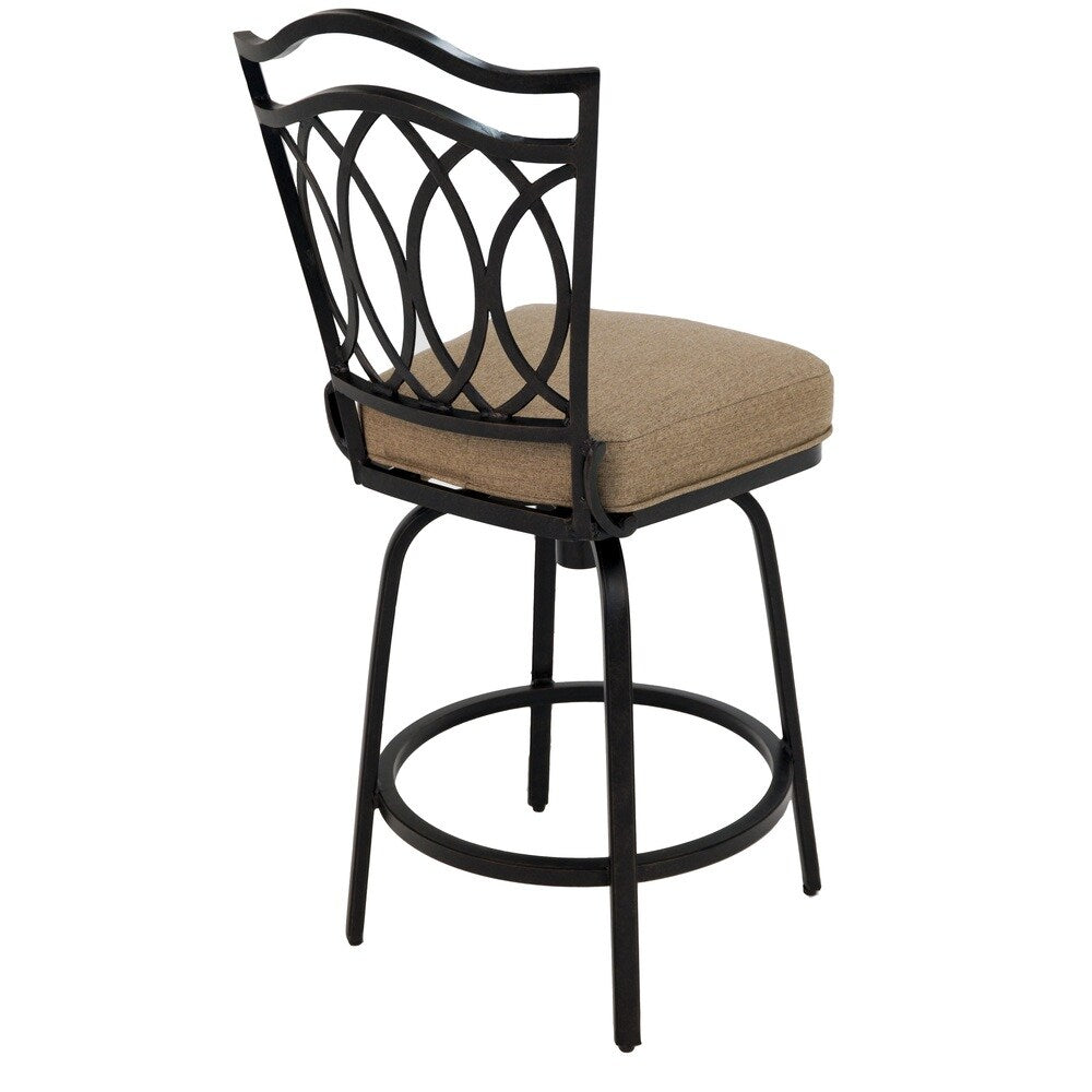 Westport Bronze Powder-coated Aluminium Deep-cushioned Swivel Seat Barstool