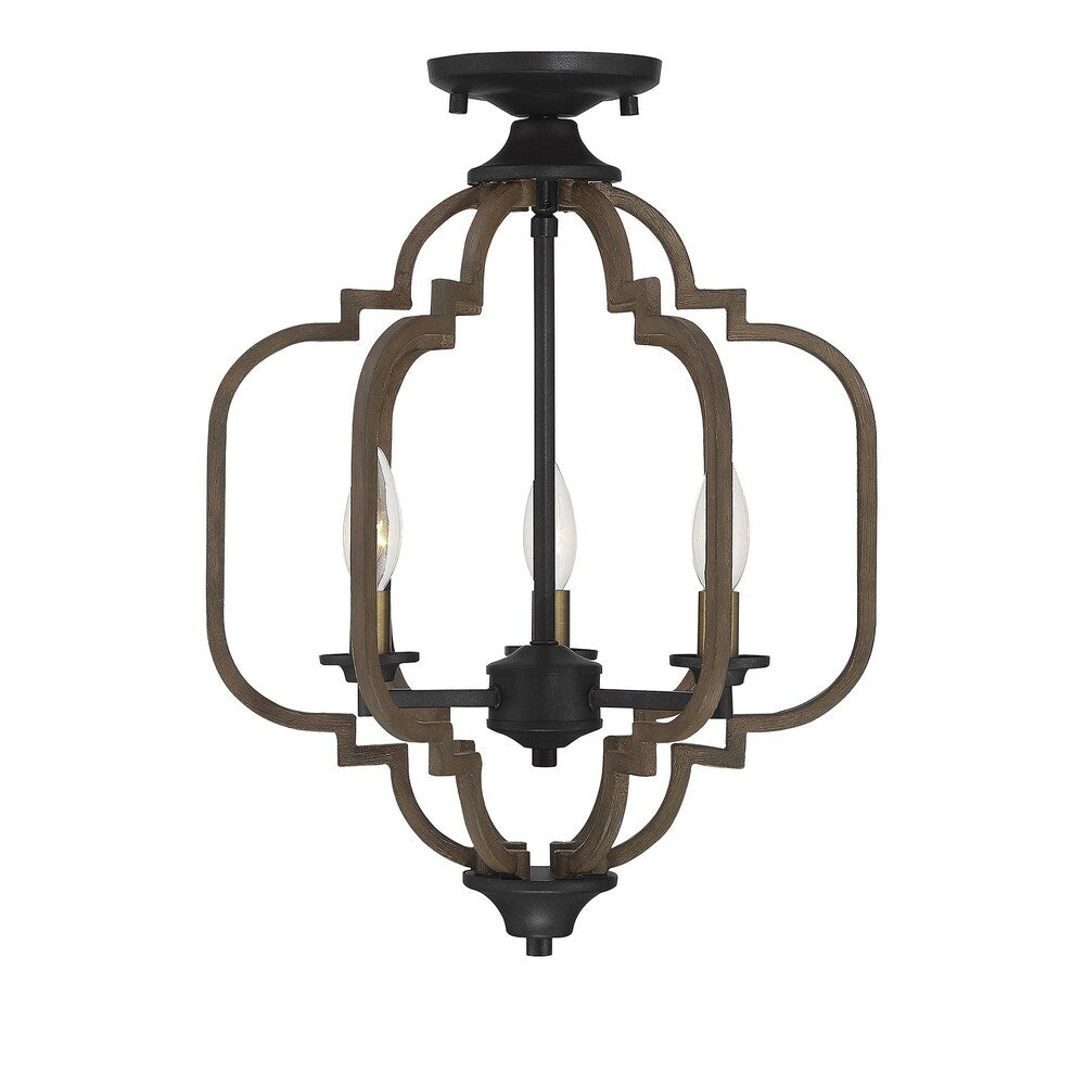 Westwood Barrelwood 3-light Semi-Flush