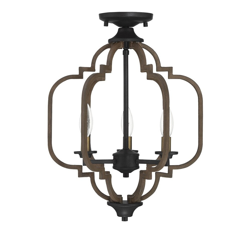 Westwood Barrelwood 3-light Semi-Flush