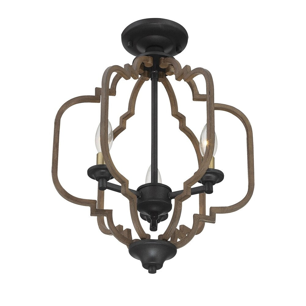 Westwood Barrelwood 3-light Semi-Flush