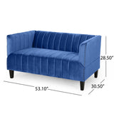 Weymouth Contemporary Channel Stitch Velvet Settee by Christopher Knight Home