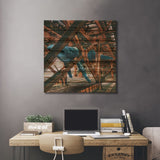 Whaling Steel Under The Tracks Print On Wood by David Loblaw - Multi-Color