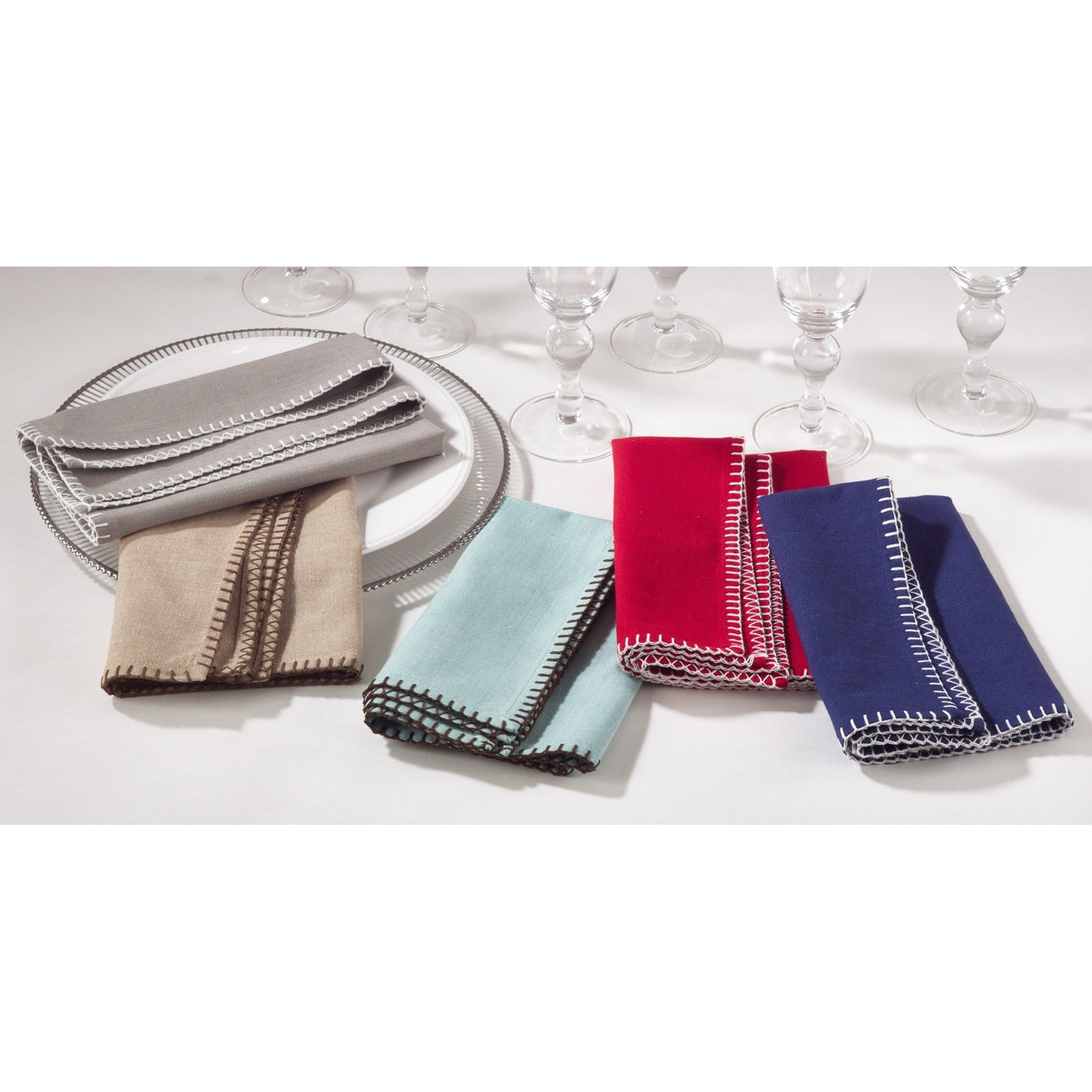 Whip Stitched Design Napkin (Set of 4)