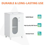 White 20" Bathroom Vanity With Sink, Bathroom Vanity Cabinet With Two-tier Shelf, Adjustable Shelf