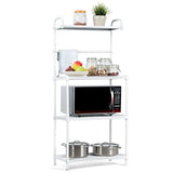 White 4 Tiers Bread Rack Microwave Rack Shelf Kitchen Storage Iron