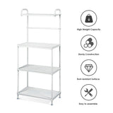 White 4 Tiers Bread Rack Microwave Rack Shelf Kitchen Storage Iron