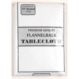 White 48 Inch Round Fitted PEVA Tablecloth - 48" Round