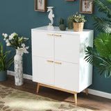 White Accent Storage Cabinet with Doors
