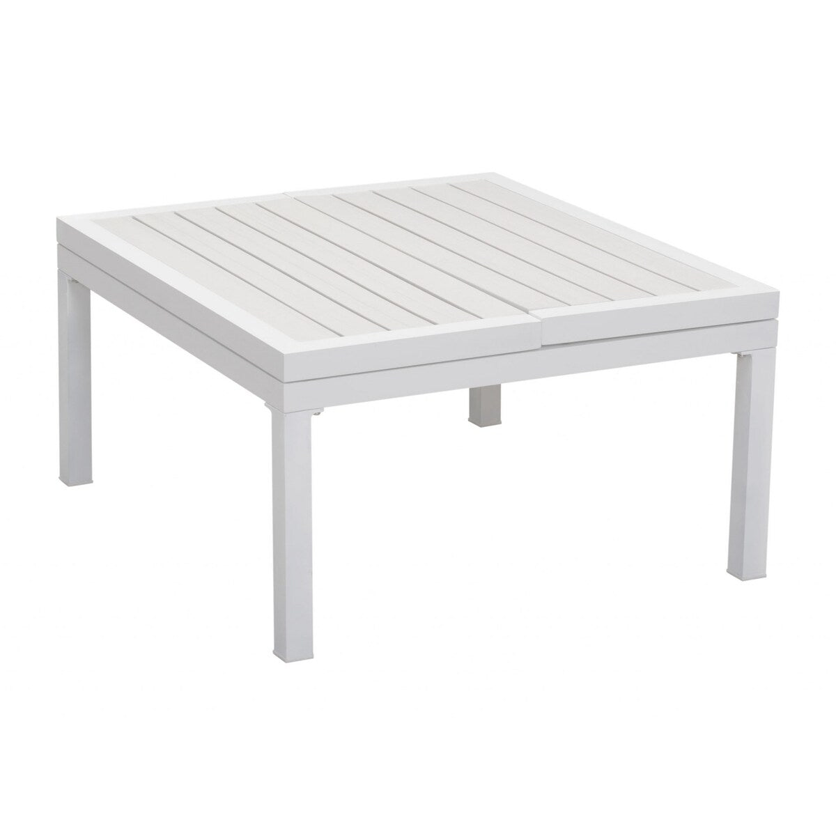 White Aluminum Outdoor Lift Top Coffee Table
