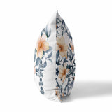White And Blue Petal Perfection Indoor/Outdoor Throw Pillow