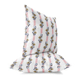 White And Red Floral Luminosity Faux Suede Throw Pillow Zipper