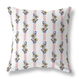 White And Red Floral Luminosity Faux Suede Throw Pillow Zipper