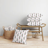 White And Red Floral Luminosity Faux Suede Throw Pillow Zipper