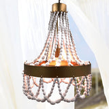 White Beaded Retro Pendant Light - 18.4"x 18.4"x 26.4"