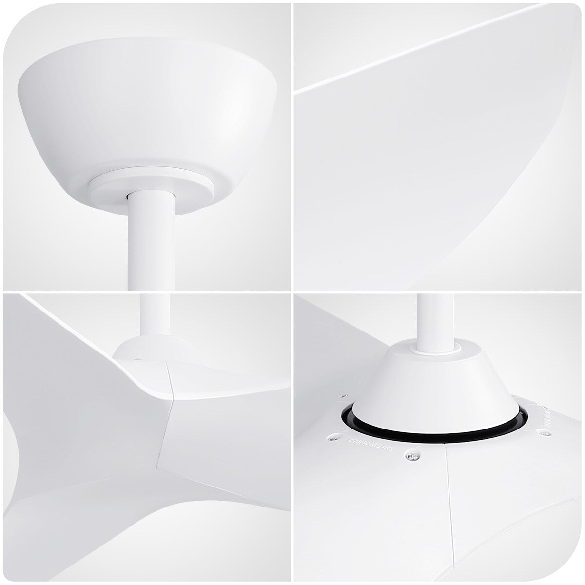 White Ceiling Fan No Light w/ Remote Control, 38" Reversible DC Motor Ceiling Fan with 6-Speed & Timer for Living Room Bedroom