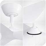 White Ceiling Fan No Light w/ Remote Control, 38" Reversible DC Motor Ceiling Fan with 6-Speed & Timer for Living Room Bedroom