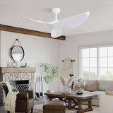 White Ceiling Fan No Light w/ Remote Control, 38" Reversible DC Motor Ceiling Fan with 6-Speed & Timer for Living Room Bedroom