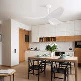White Ceiling Fan No Light w/ Remote Control, 38" Reversible DC Motor Ceiling Fan with 6-Speed & Timer for Living Room Bedroom