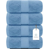 White Classic Luxury Cotton Bath Towel 27x54 - Set of 4