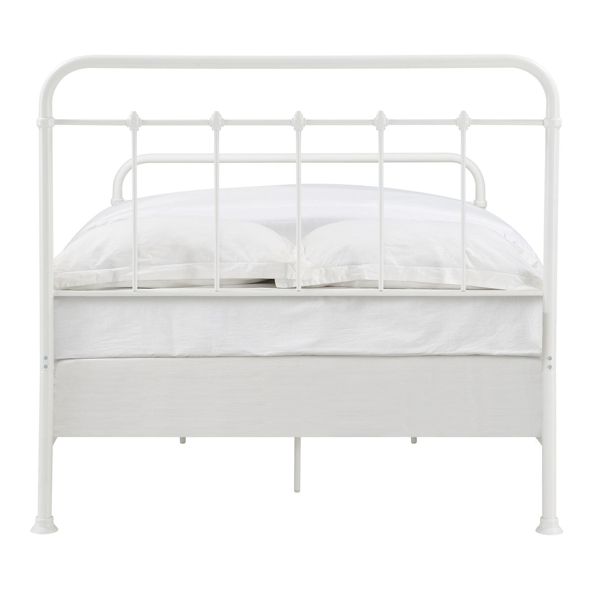 White Curved Frame Metal Bed