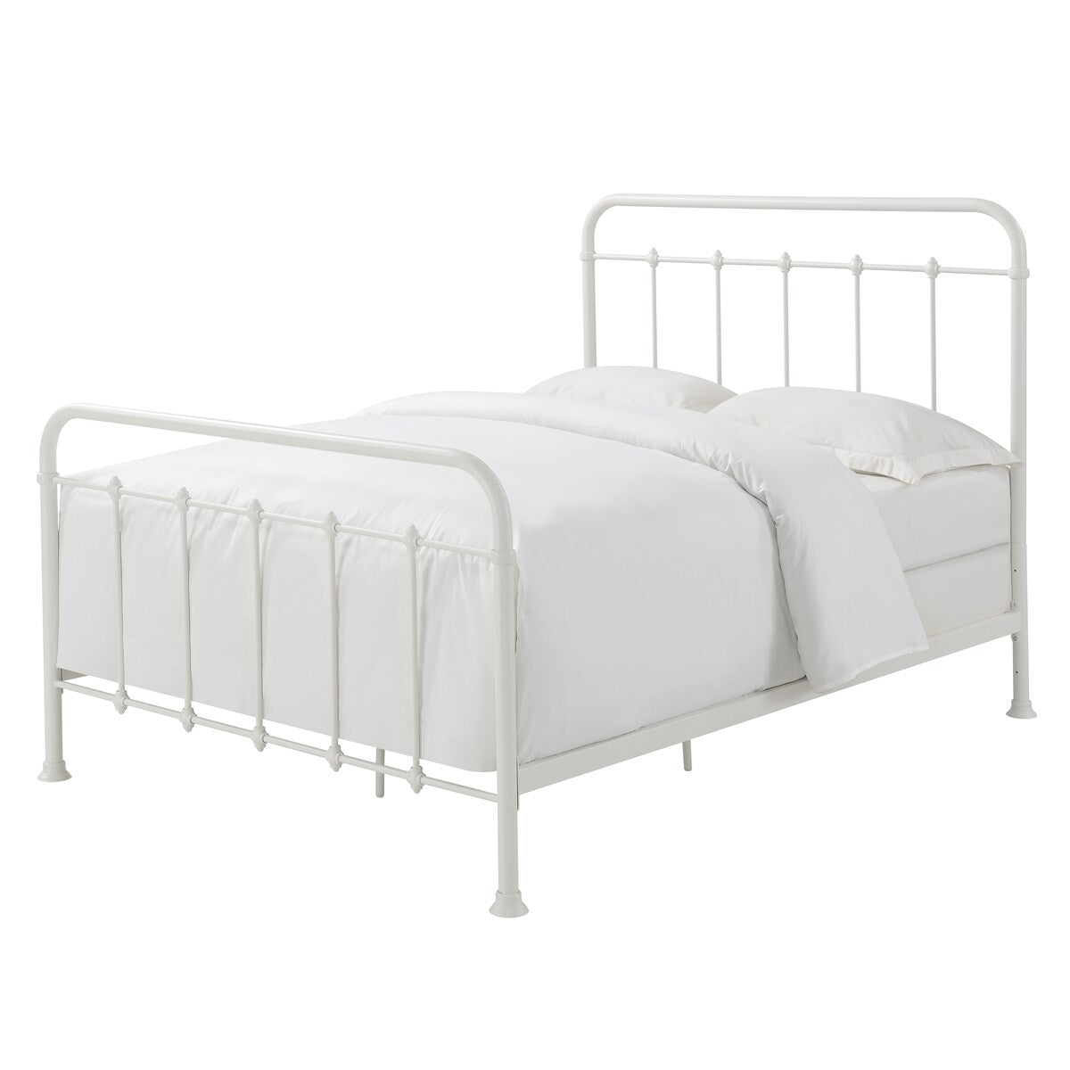 White Curved Frame Metal Bed