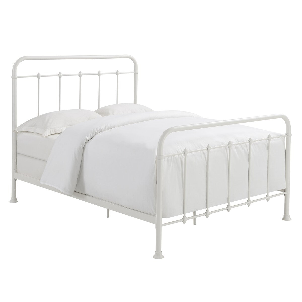 White Curved Frame Metal Bed
