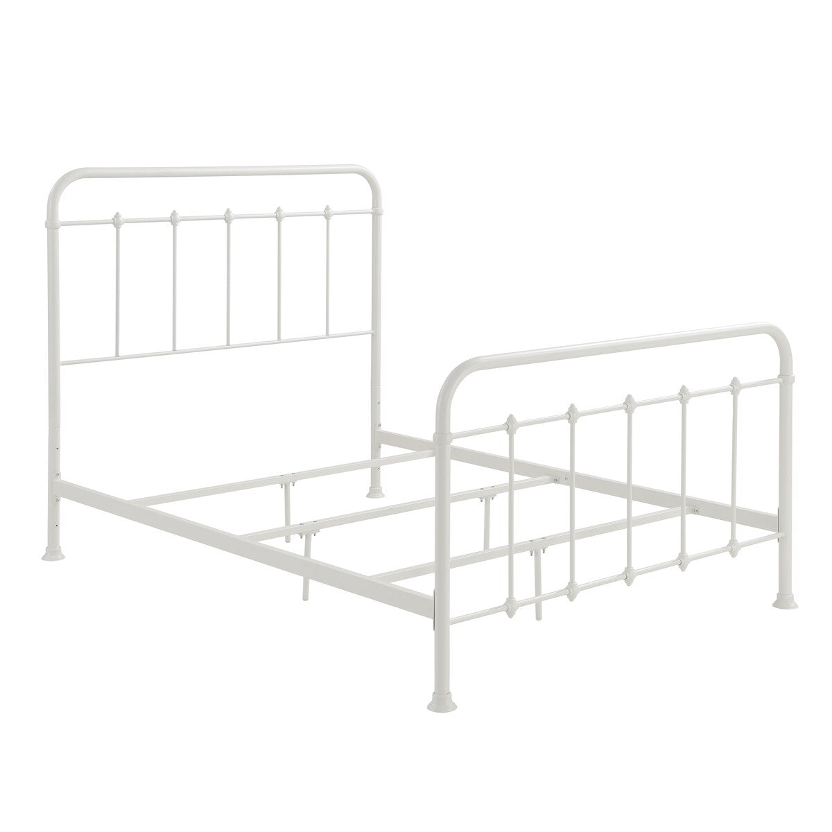 White Curved Frame Metal Bed